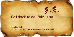 Goldschmied Rózsa névjegykártya